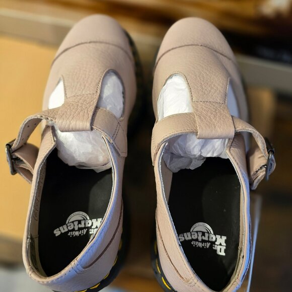 Dr Martens Bethan T-Bar Platform Shoe Vintage Taupe Pisa Women's Size 10 US NEW - Picture 8 of 10